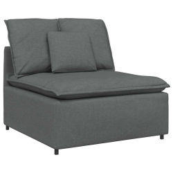 Sofa modułowa z poduszkami Tkanina Ciemnoszara