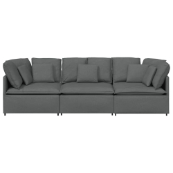Sofa modułowa z poduszkami Tkanina Ciemnoszara