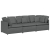 Sofa modułowa z poduszkami Tkanina Ciemnoszara