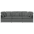 Sofa modułowa z poduszkami Tkanina Ciemnoszara