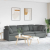 Sofa modułowa z poduszkami Tkanina Ciemnoszara
