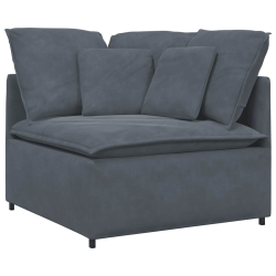 Sofa modułowa z poduszkami aksamitna ciemnoszara