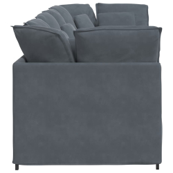 Sofa modułowa z poduszkami aksamitna ciemnoszara