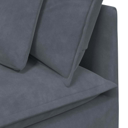 Sofa modułowa z poduszkami aksamitna ciemnoszara
