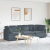 Sofa modułowa z poduszkami aksamitna ciemnoszara