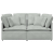 Sofa modułowa z poduszkami aksamitna jasnoszara