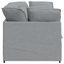 Sofa modułowa z poduszkami Tkanina jasnoszara
