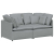 Sofa modułowa z poduszkami Tkanina jasnoszara