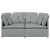 Sofa modułowa z poduszkami Tkanina jasnoszara