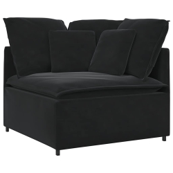 Sofa modułowa z poduszkami aksamitna czerń