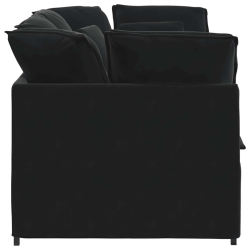 Sofa modułowa z poduszkami aksamitna czerń