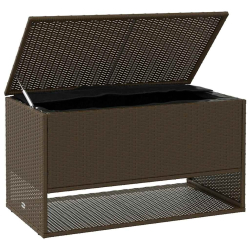Skrzynka na poduszki ogrodowe Brązowa 100x55x55,5 cm Polirattan