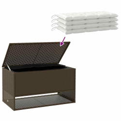 Skrzynka na poduszki ogrodowe Brązowa 100x55x55,5 cm Polirattan