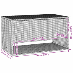 Skrzynka na poduszki ogrodowe Brązowa 100x55x55,5 cm Polirattan