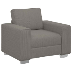 Sofa Fotel Jasnoszary 59 cm Tkanina sztruksowa