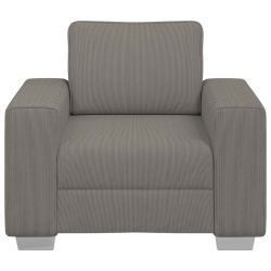 Sofa Fotel Jasnoszary 59 cm Tkanina sztruksowa