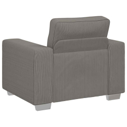 Sofa Fotel Jasnoszary 59 cm Tkanina sztruksowa
