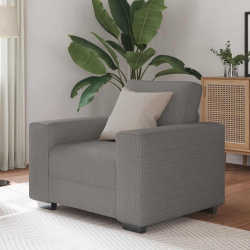 Sofa Fotel Jasnoszary 59 cm Tkanina sztruksowa
