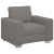 Sofa Fotel Jasnoszary 59 cm Tkanina sztruksowa
