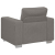 Sofa Fotel Jasnoszary 59 cm Tkanina sztruksowa
