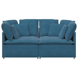 Sofa modułowa z poduszkami Velvet Blue