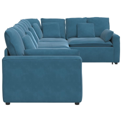 Sofa modułowa z poduszkami Velvet Blue