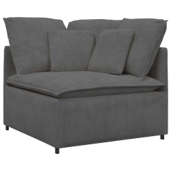 Sofa modułowa z poduszkami Tkanina sztruksowa Ciemnoszara