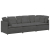Sofa modułowa z poduszkami Tkanina sztruksowa Ciemnoszara
