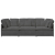 Sofa modułowa z poduszkami Tkanina sztruksowa Ciemnoszara