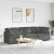 Sofa modułowa z poduszkami Tkanina sztruksowa Ciemnoszara
