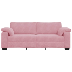 Sofa 3-osobowa, różowa, 178 cm, aksamit