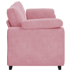 Sofa 3-osobowa, różowa, 178 cm, aksamit