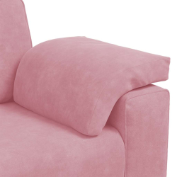 Sofa 3-osobowa, różowa, 178 cm, aksamit