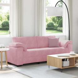 Sofa 3-osobowa, różowa, 178 cm, aksamit