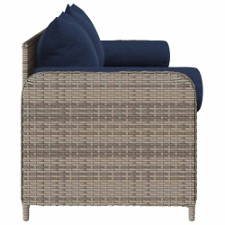 3-osobowa sofa ogrodowa z poduszkami, szara, polirattan
