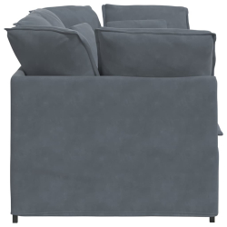 Sofa modułowa z poduszkami aksamitna ciemnoszara