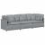 Sofa modułowa z poduszkami Tkanina jasnoszara