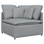 Sofa modułowa z poduszkami Tkanina jasnoszara