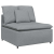 Sofa modułowa z poduszkami Tkanina jasnoszara