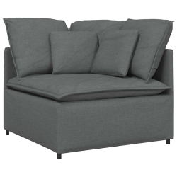 Sofa modułowa z poduszkami Tkanina Ciemnoszara