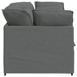 Sofa modułowa z poduszkami Tkanina Ciemnoszara