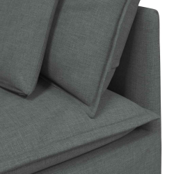 Sofa modułowa z poduszkami Tkanina Ciemnoszara