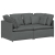 Sofa modułowa z poduszkami Tkanina Ciemnoszara