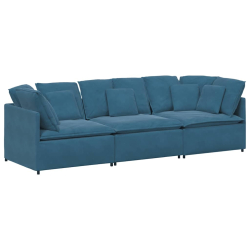 Sofa modułowa z poduszkami Velvet Blue
