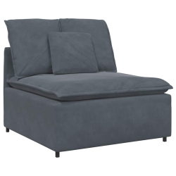 Sofa modułowa z poduszkami aksamitna ciemnoszara