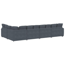 Sofa modułowa z poduszkami aksamitna ciemnoszara