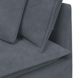 Sofa modułowa z poduszkami aksamitna ciemnoszara