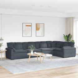 Sofa modułowa z poduszkami aksamitna ciemnoszara
