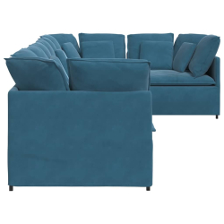 Sofa modułowa z poduszkami Velvet Blue