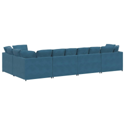 Sofa modułowa z poduszkami Velvet Blue